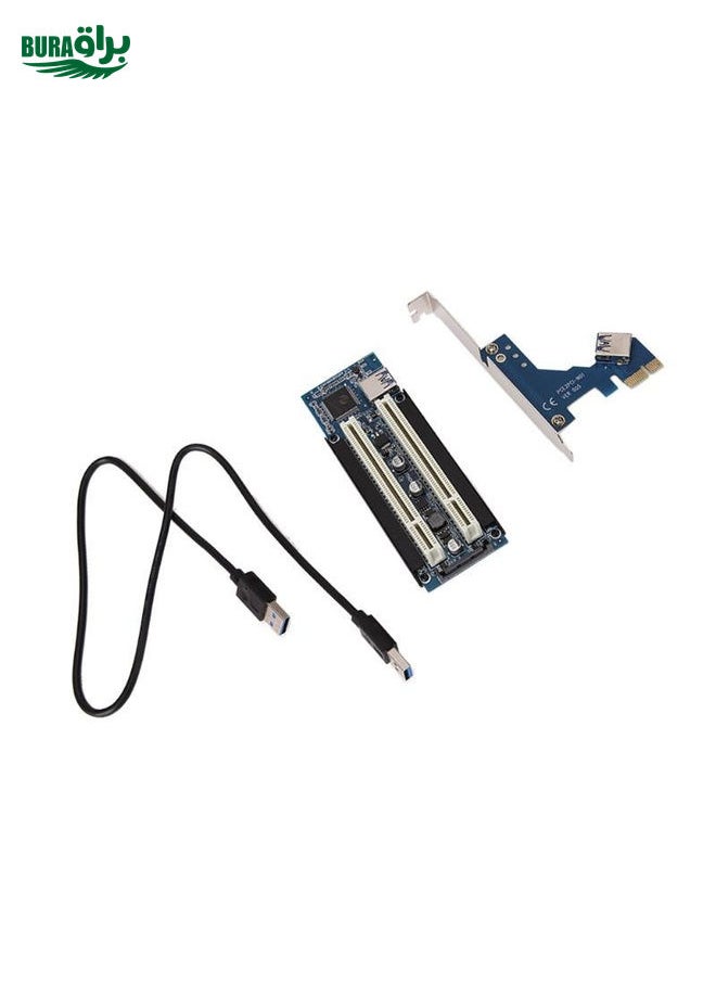 PCI-E 1X To Dual PCI Riser Card Extend Adapter Add Expansion Card For PC Computer