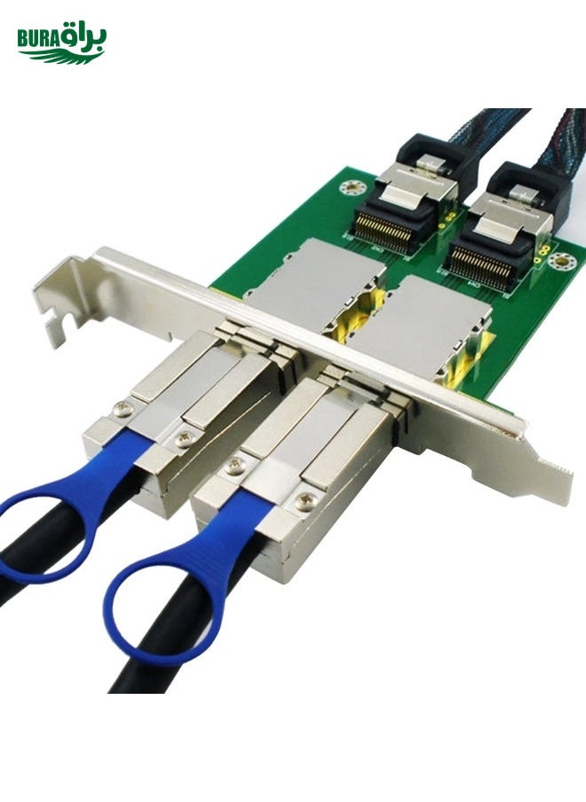Dual Ports Mini SAS Internal SFF-8087 to External HD SFF-8088 Front Panel PCI SAS Card