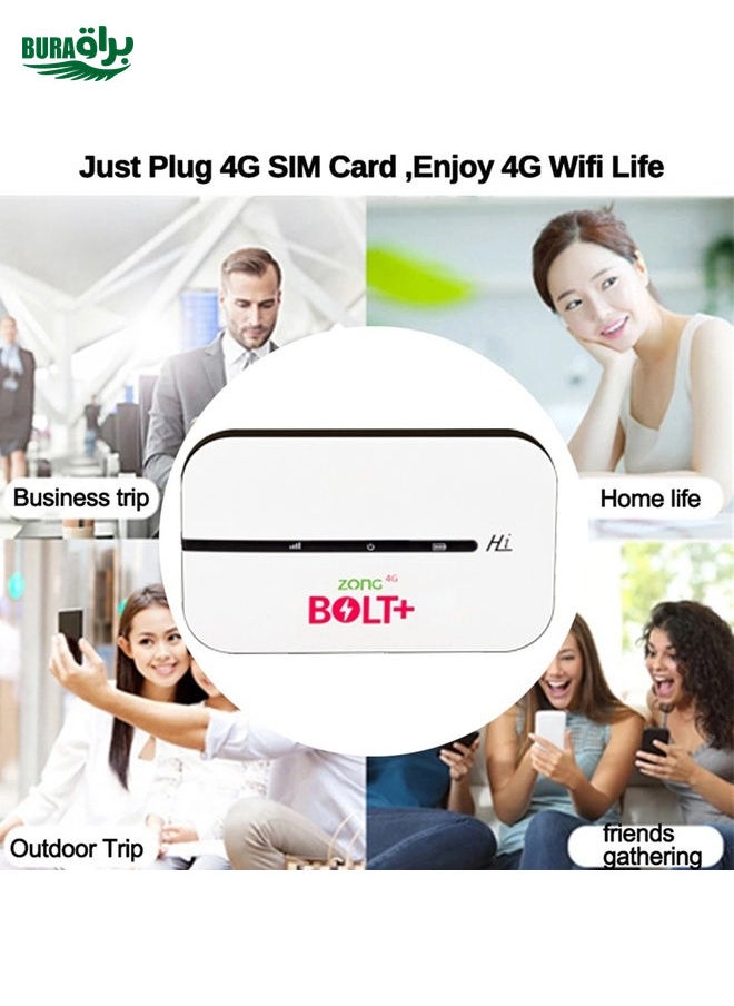 E5576S 4G LTE Router No Lock Card WiFi Support Malay MOD Mobile Router For Europe Asia Africa(White)
