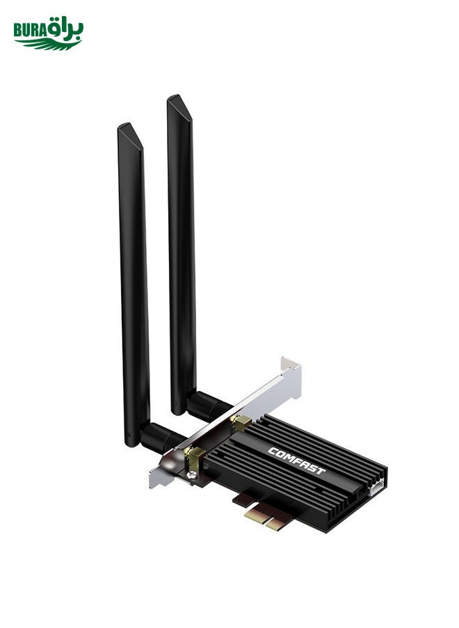 COMFAST CF-AX210 PRO 5374Mbps Tri-band + Bluetooth 5.2 Wireless WiFi6E PCI-E Network Card with Heat Sink