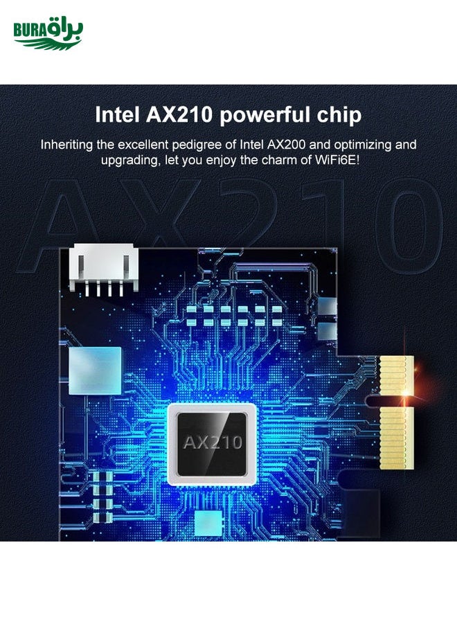 COMFAST CF-AX210 PRO 5374Mbps Tri-band + Bluetooth 5.2 Wireless WiFi6E PCI-E Network Card with Heat Sink