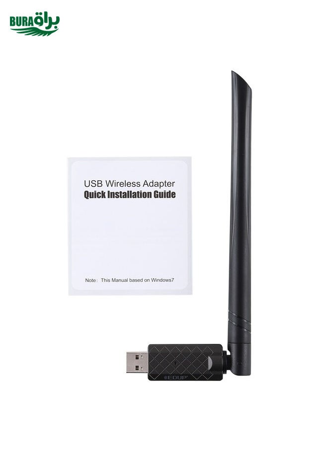 EDUP EP-AC1666 Dual Band 11AC 650Mbps High Speed Wireless USB Adapter WiFi Receiver, Driver Free