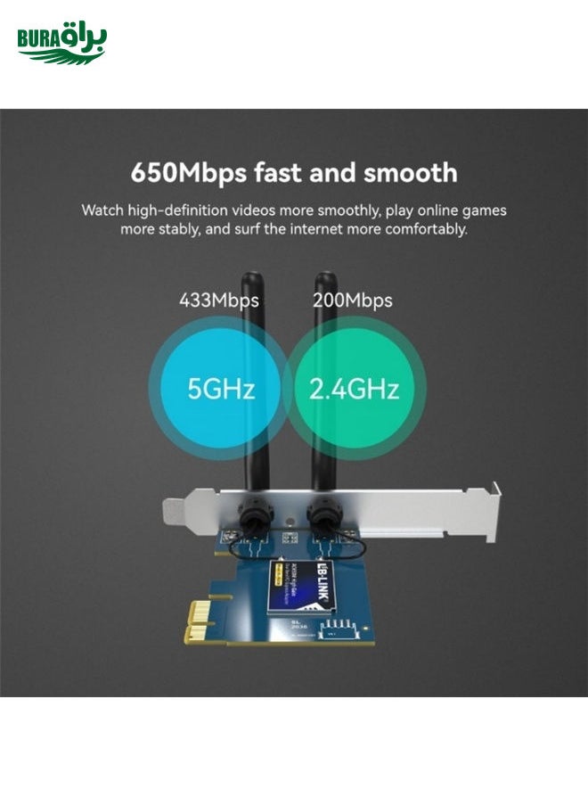 LB-LINK BL-P650H PCI-E 2.4G / 5G Dual-band Computer Wireless Network Adapter AC Network Card