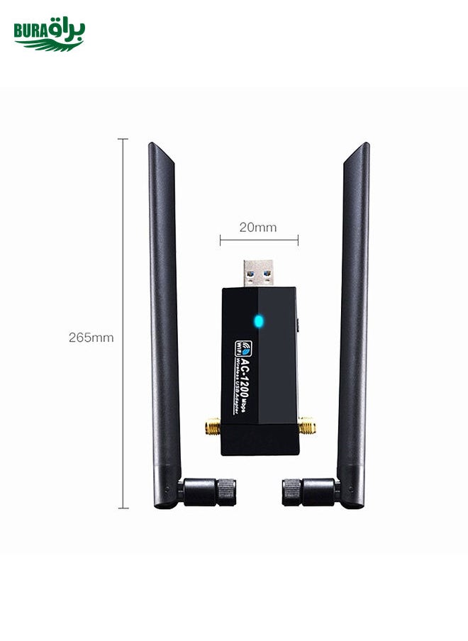 1200m Wireless Network Card 802.11AC USB3.0 Dual Frequency 2.4G/5.8G WiFi Receiver
