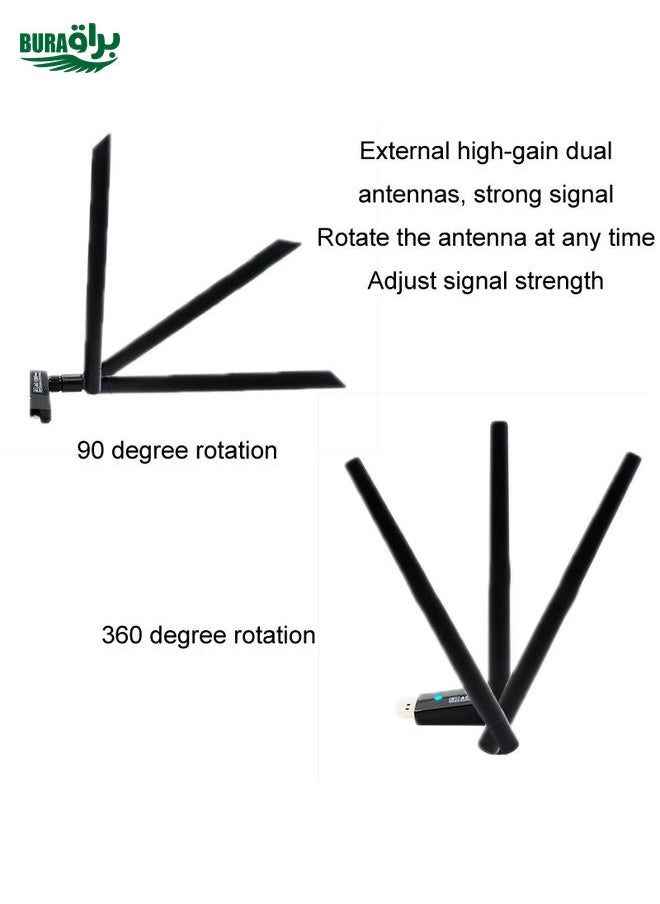 1200m Wireless Network Card 802.11AC USB3.0 Dual Frequency 2.4G/5.8G WiFi Receiver