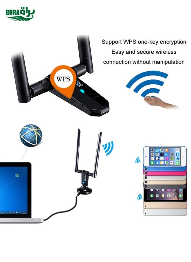 1200m Wireless Network Card 802.11AC USB3.0 Dual Frequency 2.4G/5.8G WiFi Receiver