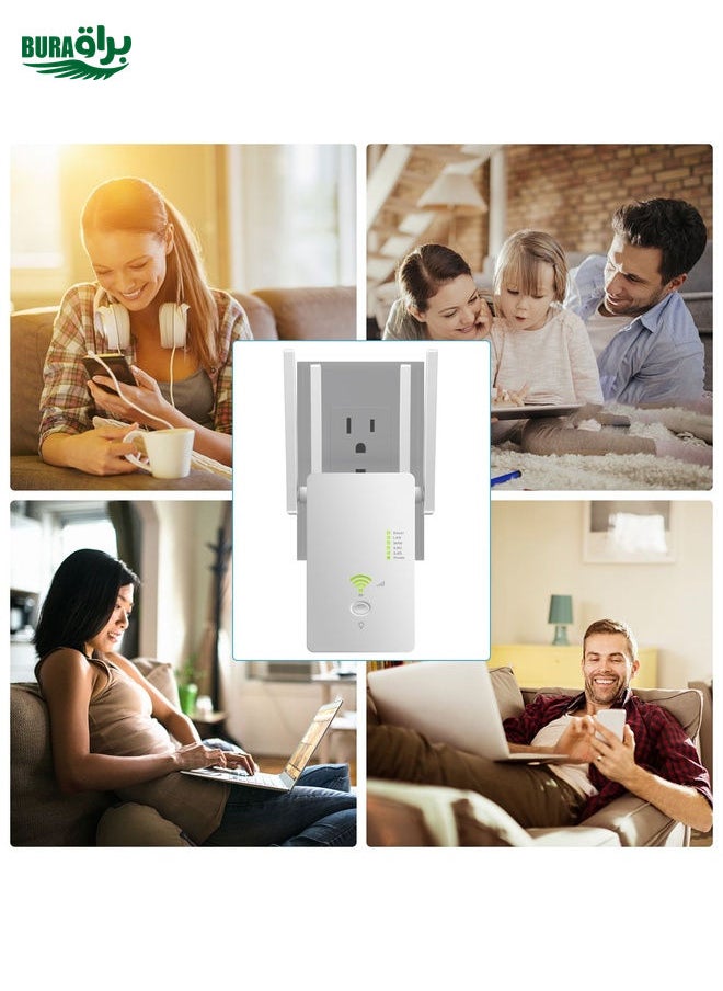 U6 5Ghz Wireless WiFi Repeater 1200Mbps Router Wifi Booster 2.4G Long Range Extender(EU Plug)