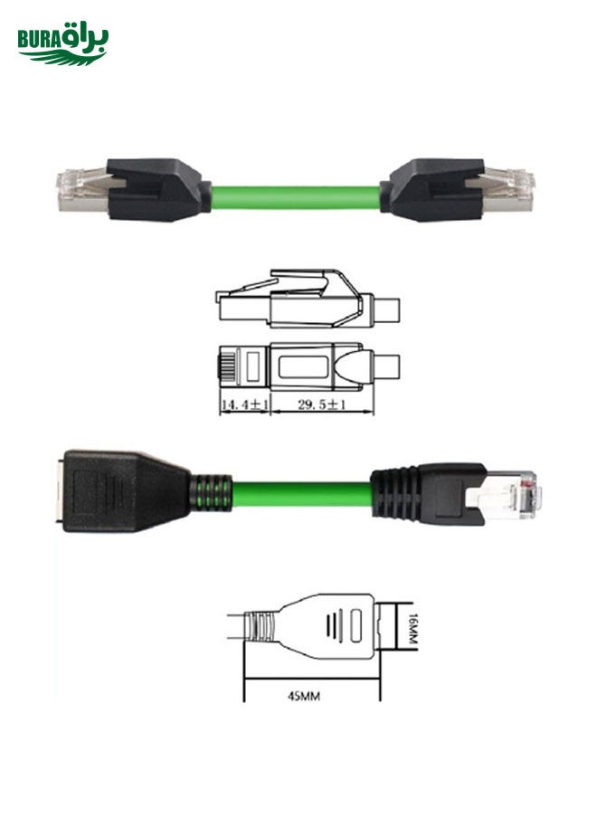 12m CAT6 Double Shielded Gigabit Industrial Cable Vibration-Resistant And Highly Flexible Drag Chain Cable