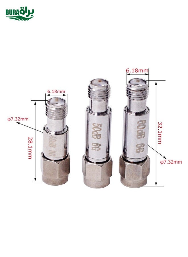 60dBi SMA Attenuator DC-6GHz SMA Coaxial Fixed Connectors