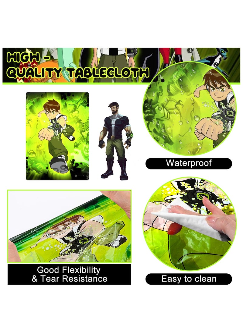 Ben-10 Themed Birthday Party Decorations for 10 Guests, 163pcs Cartoon Ben-10 Party Disposable Tableware Set