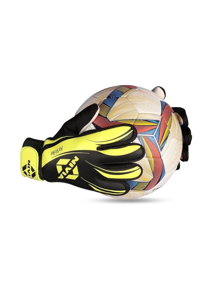Air Strike Goalkeeper/Hand Gloves with Grip | Black/Green | Unisex | for Football, Soccer Goalkeeping Gloves
