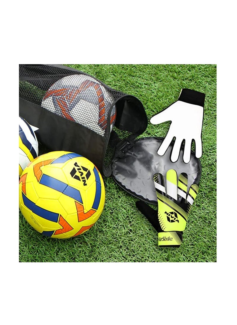 Air Strike Goalkeeper/Hand Gloves with Grip | Black/Green | Unisex | for Football, Soccer Goalkeeping Gloves