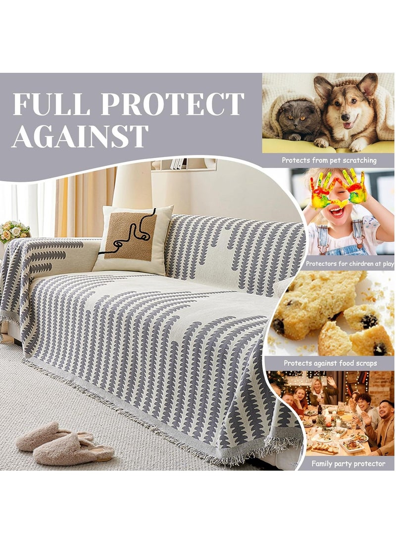 Double Sided Chenille Sofa Cover Throw Blanket