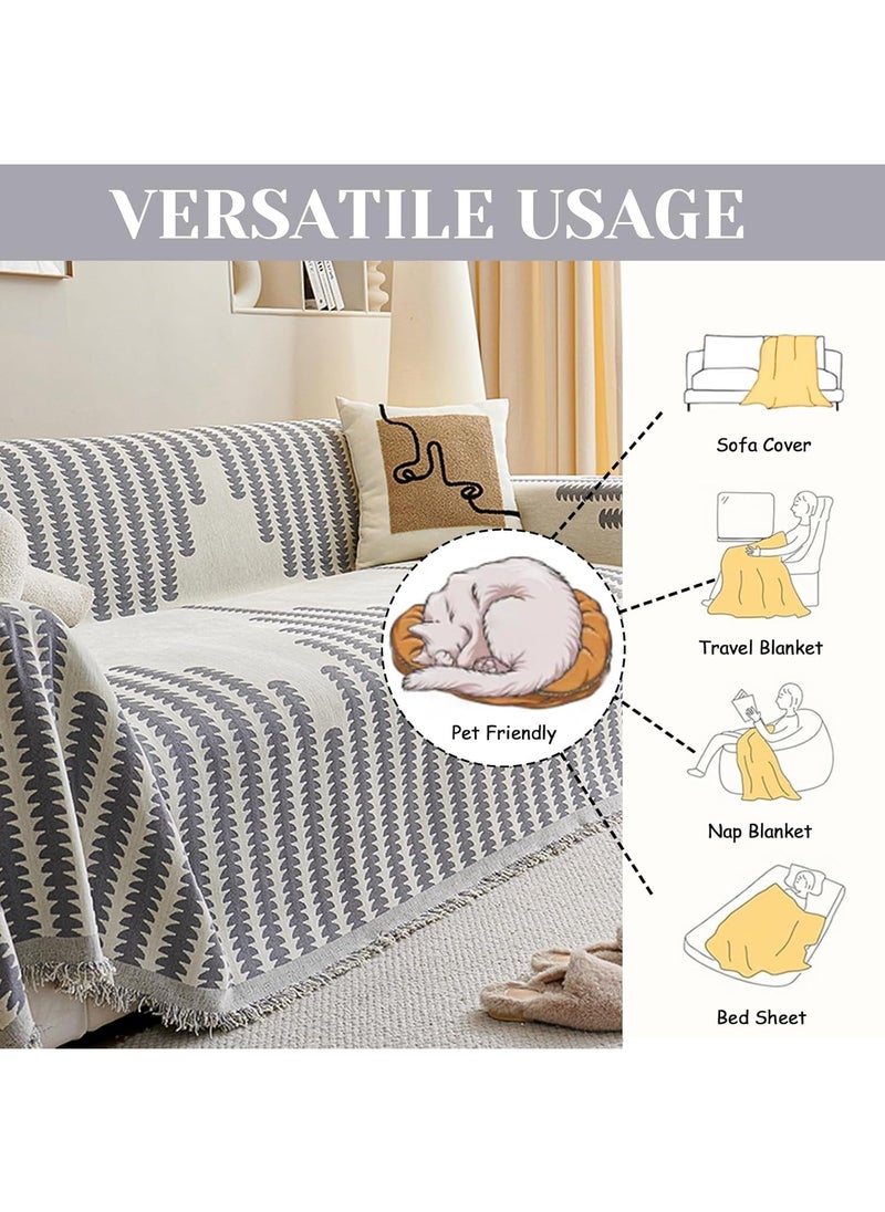 Double Sided Chenille Sofa Cover Throw Blanket