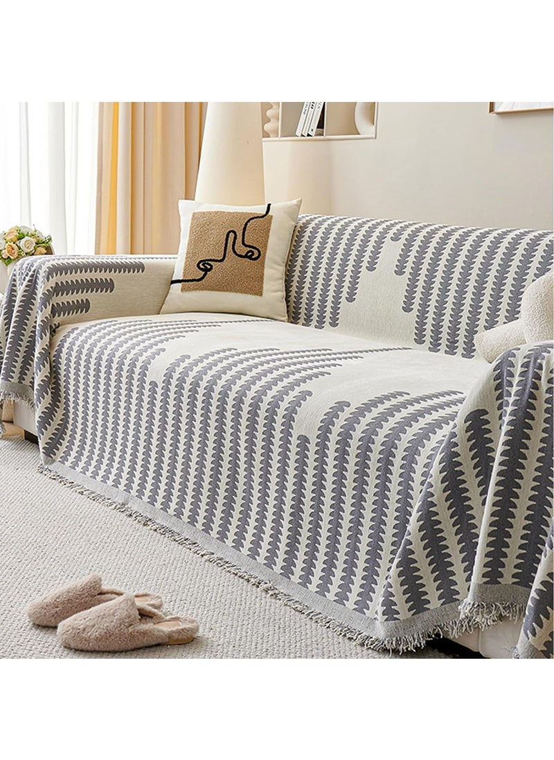 Double Sided Chenille Sofa Cover Throw Blanket