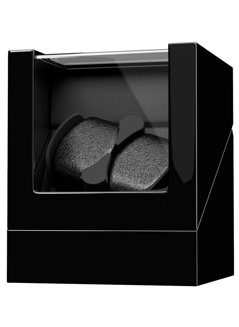 Automatic Watch Winder with Piano Paint, Watch Box for Two Watches with Ultra-Quiet Motor, Dual Power Source Watch Storage Box for Men and Women