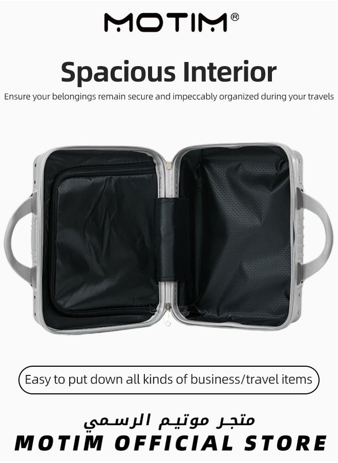 14 inch Mini Suitcase Travel Portable Storage Bag Waterproof ABS Hard Shell Carry-On Case with Elastic Strap and Zipper to Hang on Carry-On Luggage
