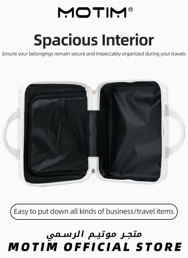 14 inch Mini Suitcase Travel Portable Storage Bag Waterproof ABS Hard Shell Carry-On Case with Elastic Strap and Zipper to Hang on Carry-On Luggage