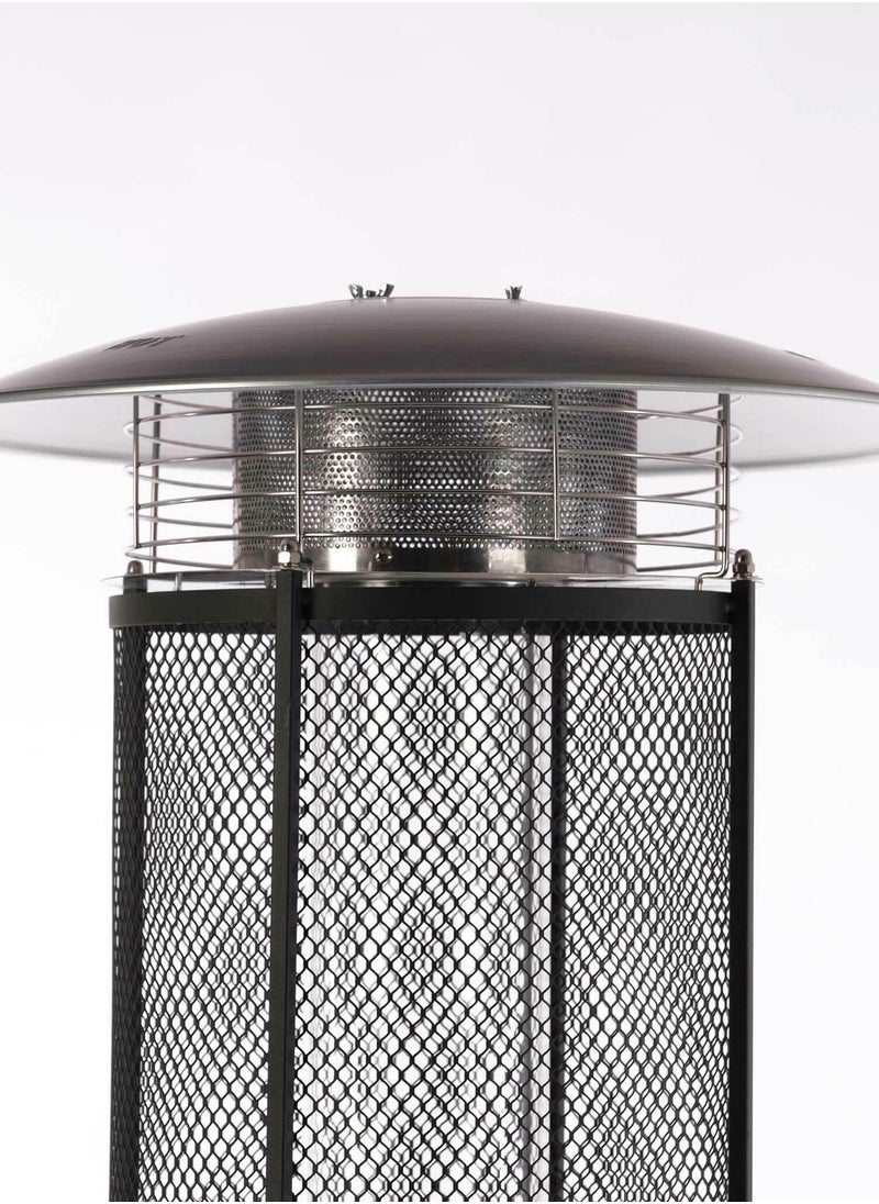 Patio Heater, Black Floorstanding Liquid Outdoor Heater Quartz Glass Tube Patio Heater, Visual Flame Heater
