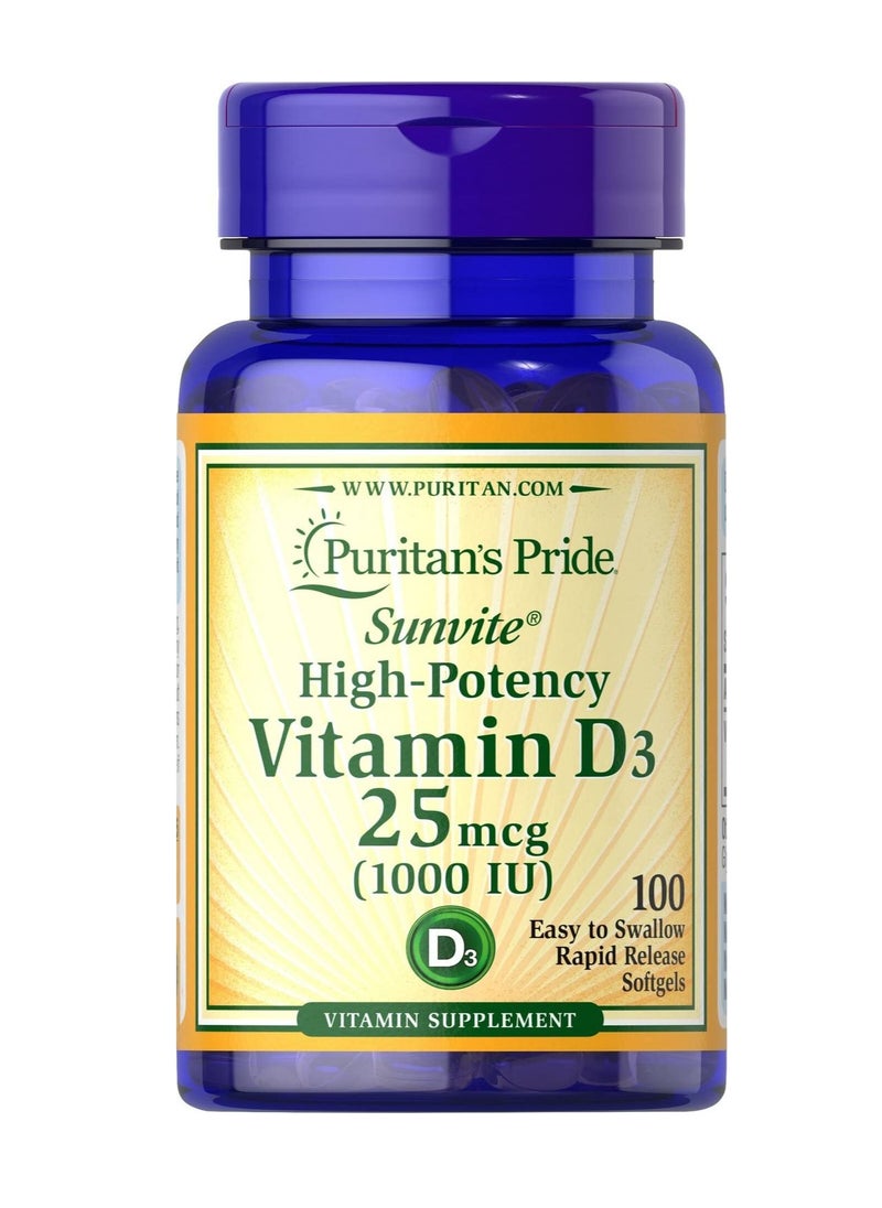 Vitamin D3 1000IU Softgels 100's