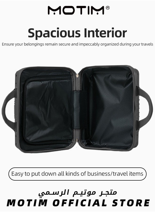 14 INCH Mini Suitcase Travel Portable Storage Bag Waterproof ABS Hard Shell Carry-On Case with Elastic Strap and Zipper to Hang on Carry-On Luggage
