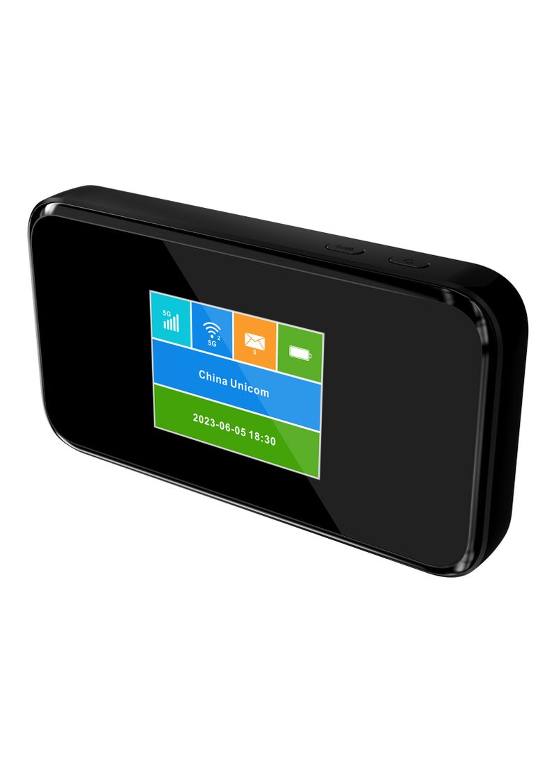 Portable 5G Router High-Speed /Connect Up To 16 Devices /40M Signal Distance / Fast and Secure Internet Connectivity On the Go for Office and Home - Black