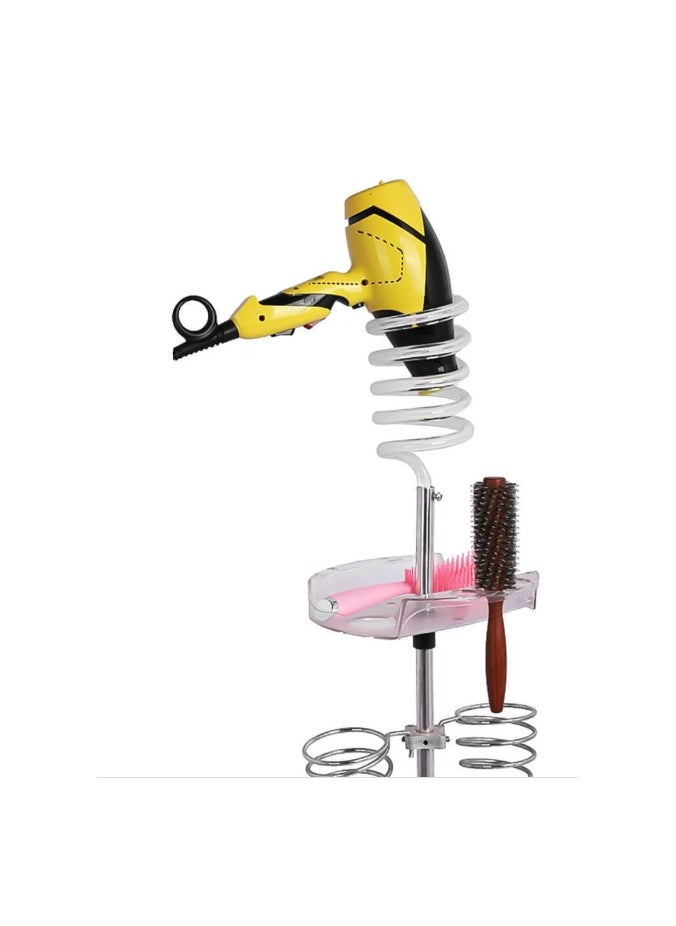 Lilburn Hair Dryer Stand, Twisty Style Acrylic Top Holder, Hair Styling Appliances with Tray Two Spiral Holders and Heavy Base for Hair Dryer, Flat Iron, Curling Stick,Hair Straightener, Brush