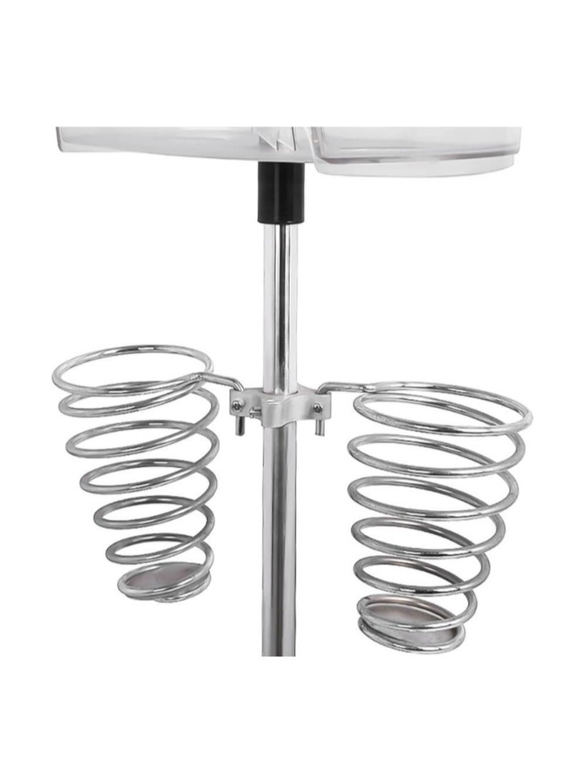 Lilburn Hair Dryer Stand, Twisty Style Acrylic Top Holder, Hair Styling Appliances with Tray Two Spiral Holders and Heavy Base for Hair Dryer, Flat Iron, Curling Stick,Hair Straightener, Brush