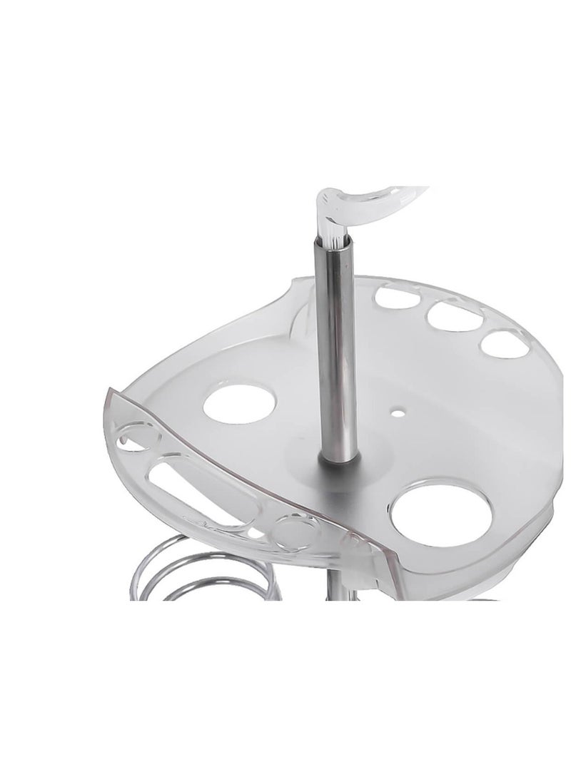 Lilburn Hair Dryer Stand, Twisty Style Acrylic Top Holder, Hair Styling Appliances with Tray Two Spiral Holders and Heavy Base for Hair Dryer, Flat Iron, Curling Stick,Hair Straightener, Brush