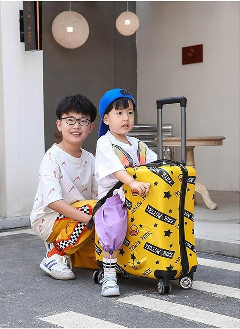 Children's Luggage,Boy And Girl Travel Luggage,Riding And Sitting Luggage,Lightweight Hard Shell Trolley Case ​With 4 Wheels