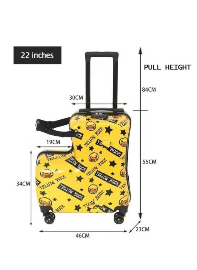 Children's Luggage,Boy And Girl Travel Luggage,Riding And Sitting Luggage,Lightweight Hard Shell Trolley Case ​With 4 Wheels