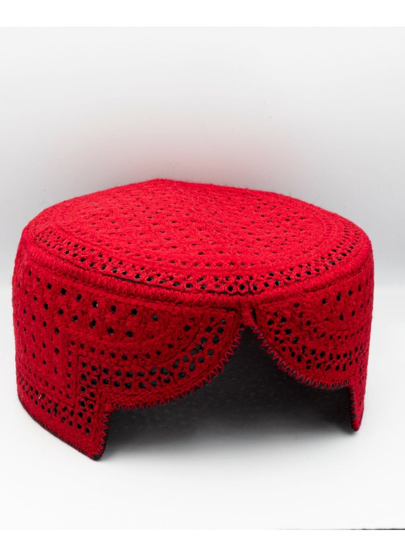 Sindhi Topi Kufi Traditional Ethinic Handmade Cap with Embroidered Front Cut for Kids, Ramadan, Eid Gift for Muslims Made in Pakistan