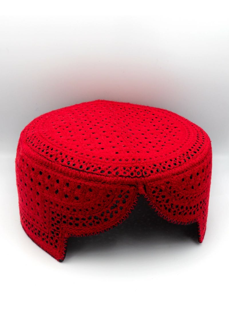 Sindhi Topi Kufi Traditional Ethinic Handmade Cap with Embroidered Front Cut for Kids, Ramadan, Eid Gift for Muslims Made in Pakistan