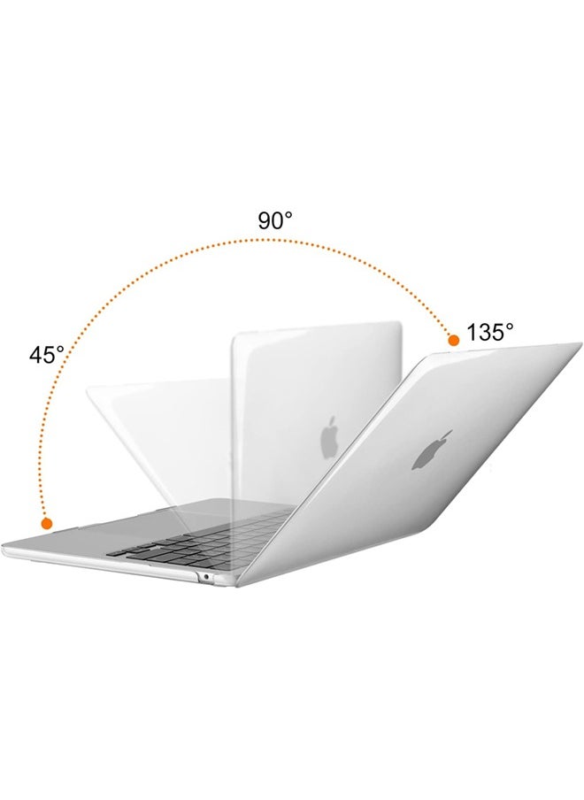 Case Compatible with MacBook Air 13 inch Case 2024 2023 2022 M3 A3113 M2 A2681 Plastic Hard Shell + TPU Keyboard Skin Cover for MacBook Air 13.6 inch Case, Crystal Clear