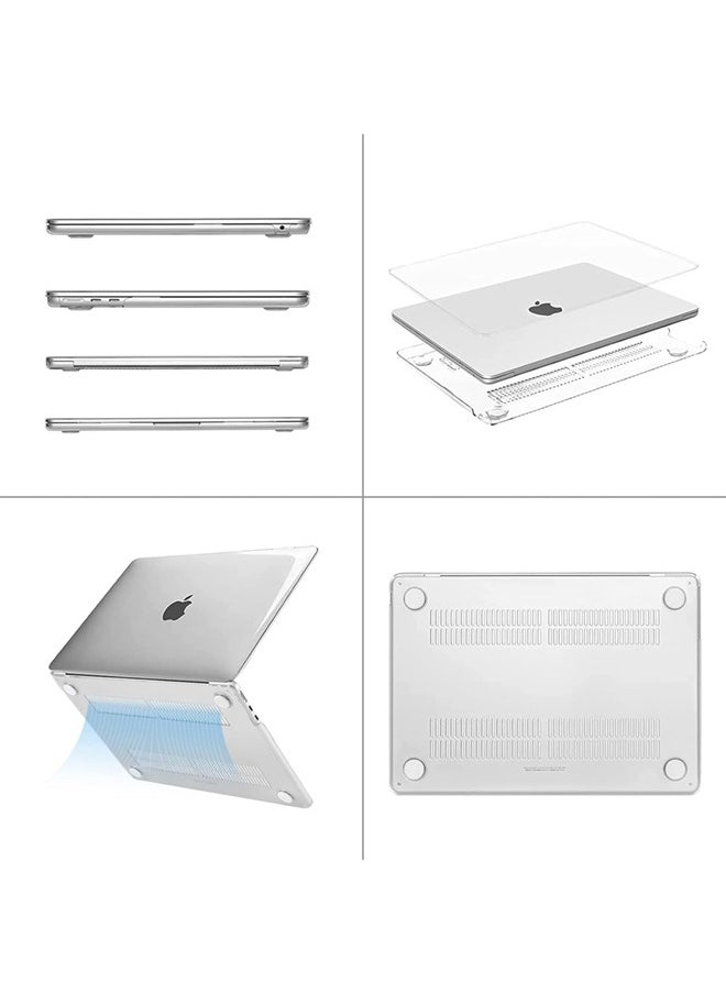 Case Compatible with MacBook Air 13 inch Case 2024 2023 2022 M3 A3113 M2 A2681 Plastic Hard Shell + TPU Keyboard Skin Cover for MacBook Air 13.6 inch Case, Crystal Clear