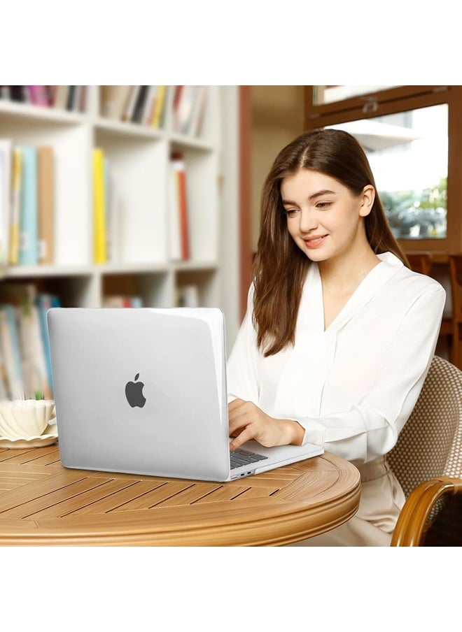 Case Compatible with MacBook Air 13 inch Case 2024 2023 2022 M3 A3113 M2 A2681 Plastic Hard Shell + TPU Keyboard Skin Cover for MacBook Air 13.6 inch Case, Crystal Clear