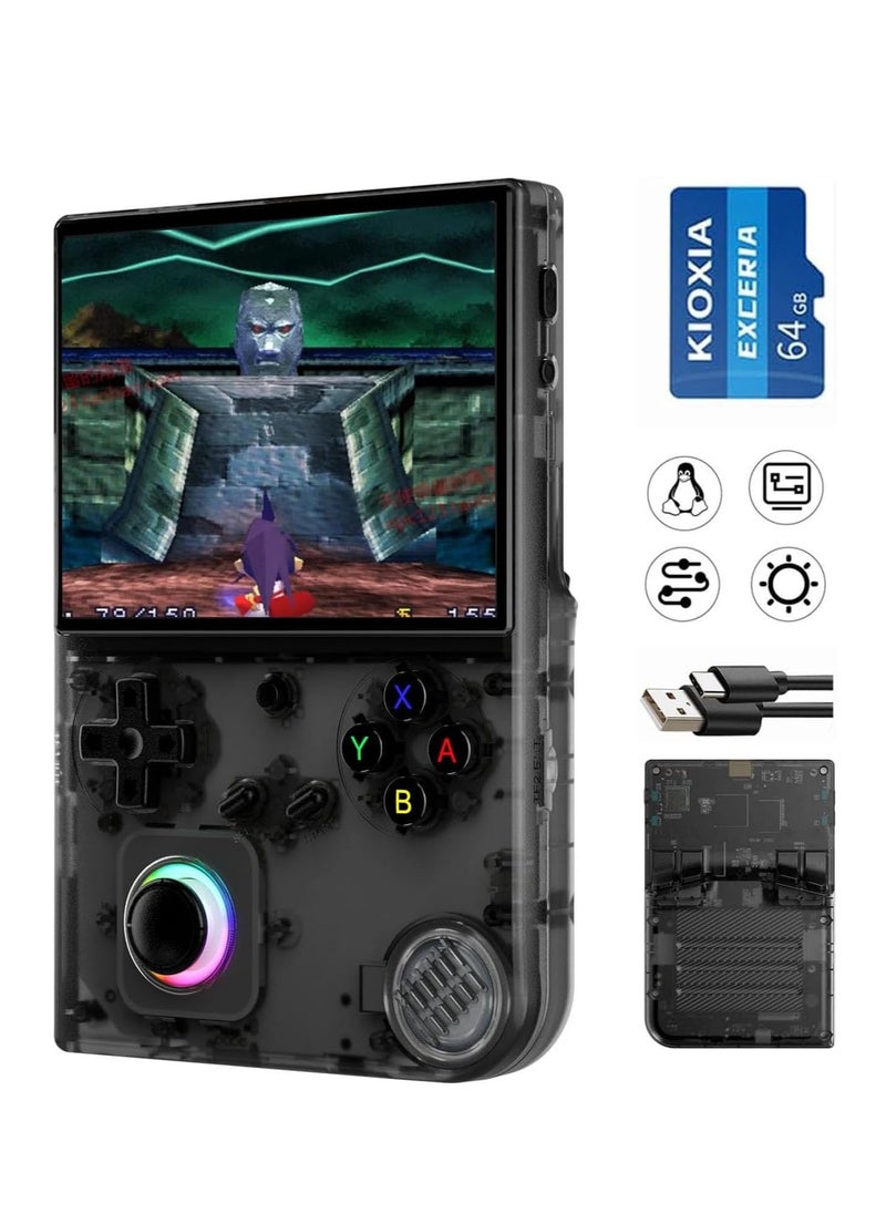 RG40XXV Handheld Game Console 4.0 Inch IPS TF Card With 10000+ Games 3200mAh 6+Hours Battery Support Wireless Network(64G Black)