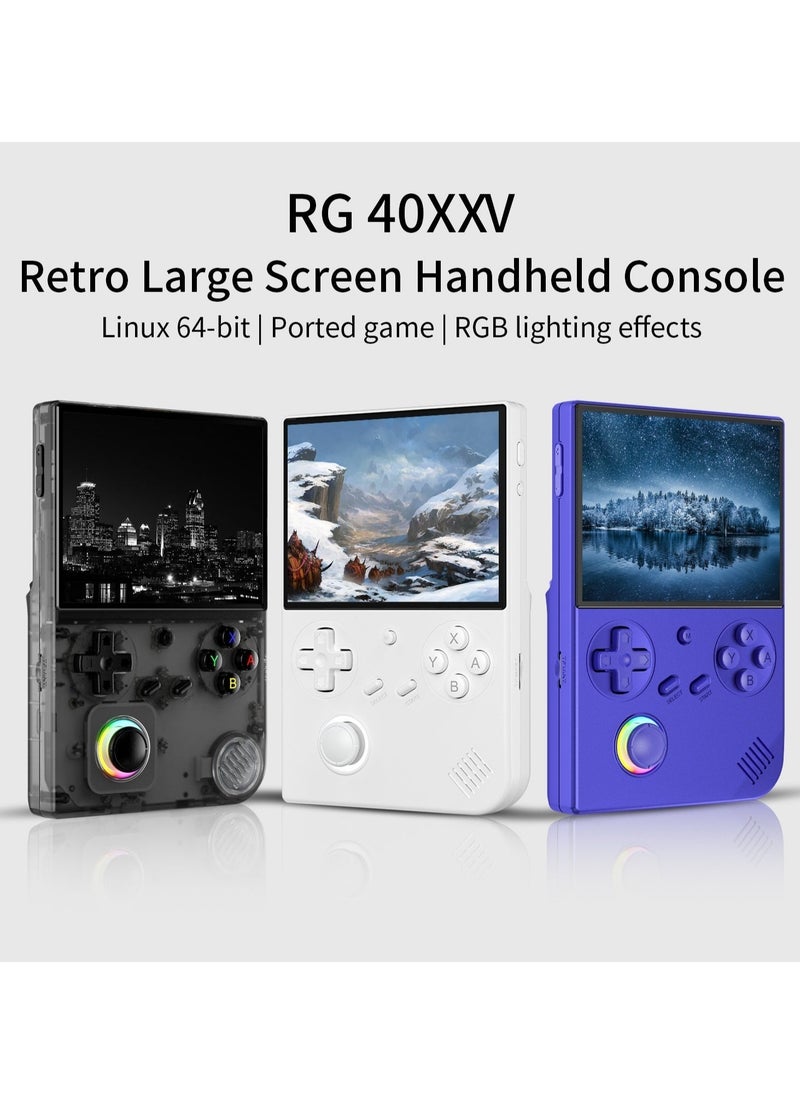 RG40XXV Handheld Game Console 4.0 Inch IPS TF Card With 10000+ Games 3200mAh 6+Hours Battery Support Wireless Network(128G White)