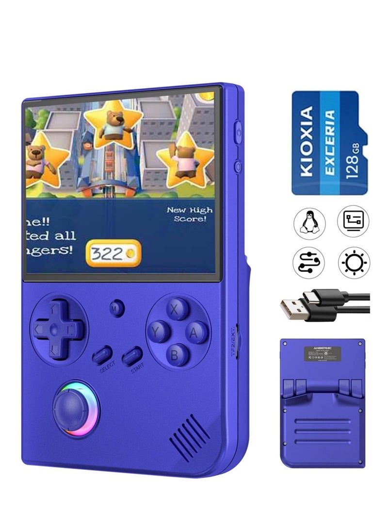 RG40XXV Handheld Game Console 4.0 Inch IPS TF Card With 10000+ Games 3200mAh 6+Hours Battery Support Wireless Network(128G Blue)