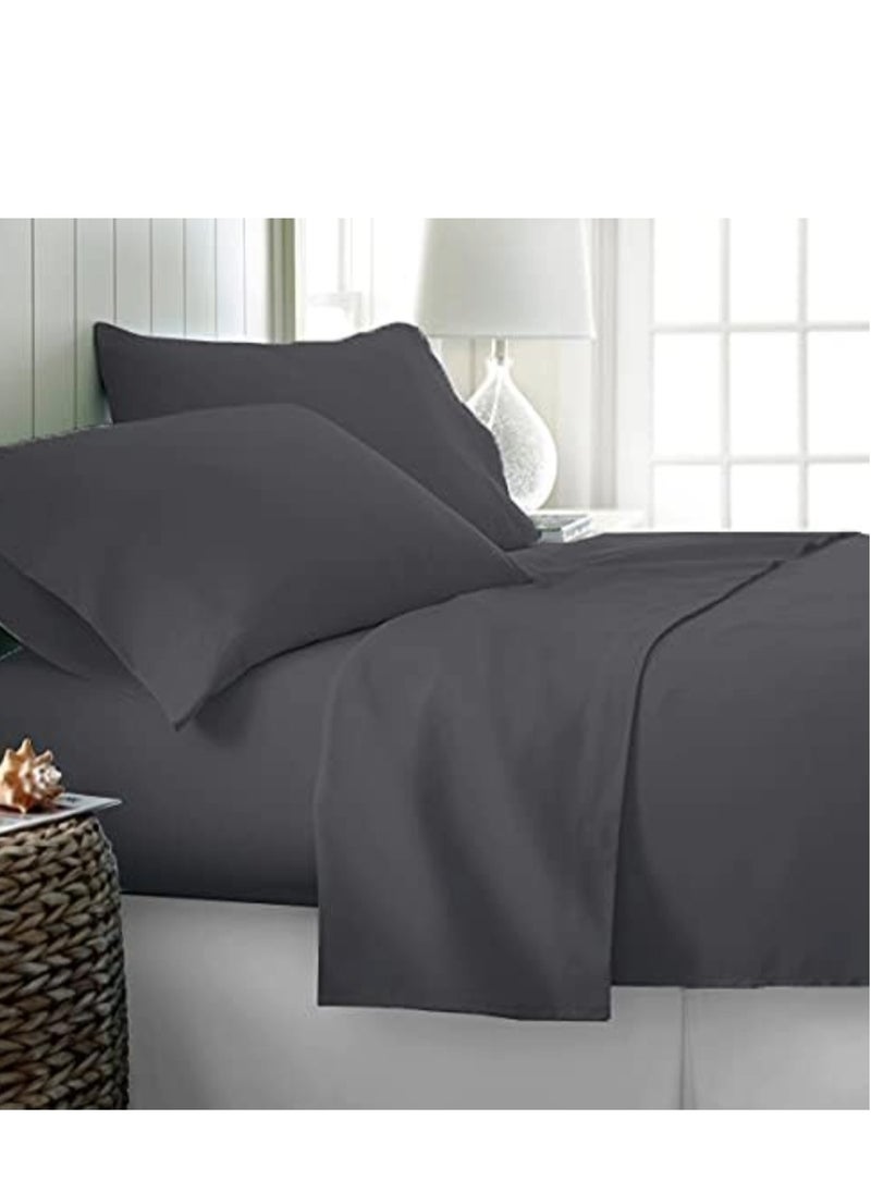 Twin Size Dark Gray Soft Wrinkle Free Microfiber Bedding 1 Pcs Duvet Cover 175X228 cm with 1 Pcs Pillow Sham Cover 50X66 cm