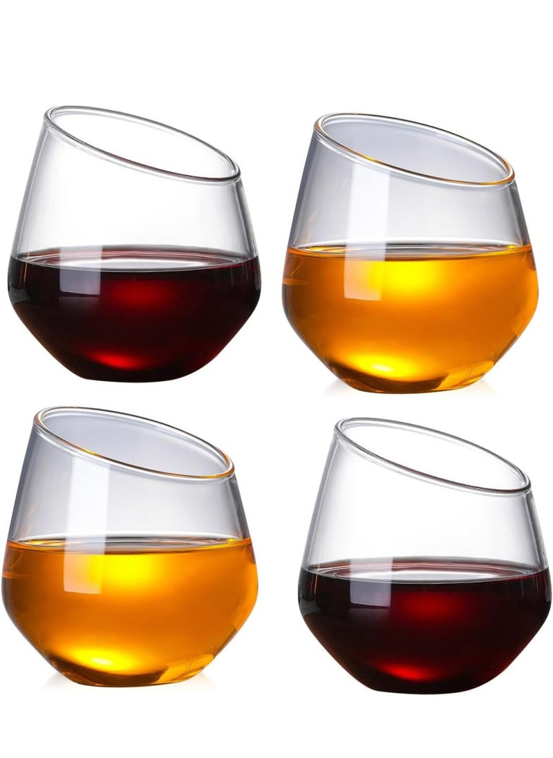 Borosilicate Slanted Crystal Glass 350 ML (4PCS)