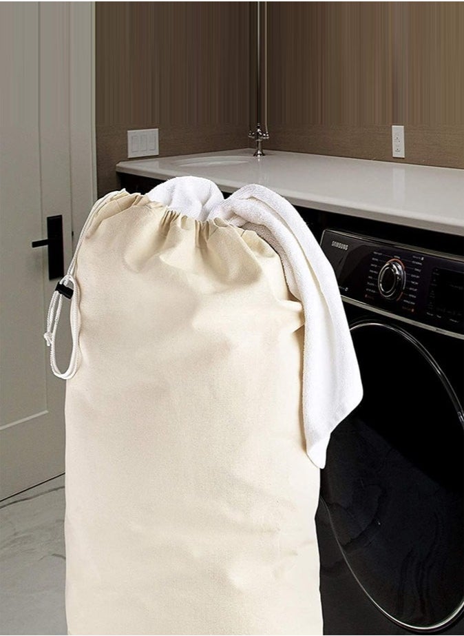 1CHASE Laundry Bags Canvas, The Extra Heavy Duty Washable Laundry Bag with Drawstring, 24X34