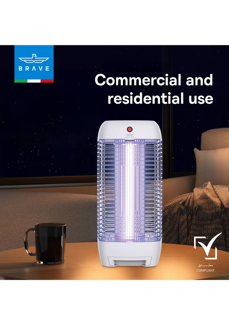 Powerful Electric Insect Killer Bug Zapper 10W Mosquito Lamp & Fly Trap with Interchangeable UV Tube, Effective for Mosquitoes, Moths, Flies & Flying Insects, Perfect for Bedroom, Kitchen, Patio, Balcony, Restaurant, School, and More - Reliable Mosquito Killer & Insect Control for Indoor and Outdoor Use, Durable Design (White)