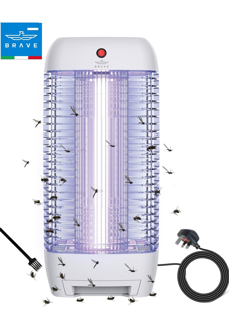 Powerful Electric Insect Killer Bug Zapper 10W Mosquito Lamp & Fly Trap with Interchangeable UV Tube, Effective for Mosquitoes, Moths, Flies & Flying Insects, Perfect for Bedroom, Kitchen, Patio, Balcony, Restaurant, School, and More - Reliable Mosquito Killer & Insect Control for Indoor and Outdoor Use, Durable Design (White)
