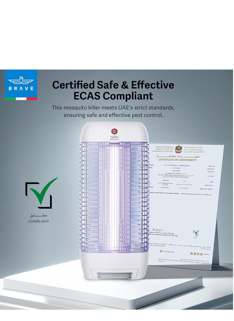 Powerful Electric Insect Killer Bug Zapper 10W Mosquito Lamp & Fly Trap with Interchangeable UV Tube, Effective for Mosquitoes, Moths, Flies & Flying Insects, Perfect for Bedroom, Kitchen, Patio, Balcony, Restaurant, School, and More - Reliable Mosquito Killer & Insect Control for Indoor and Outdoor Use, Durable Design (White)