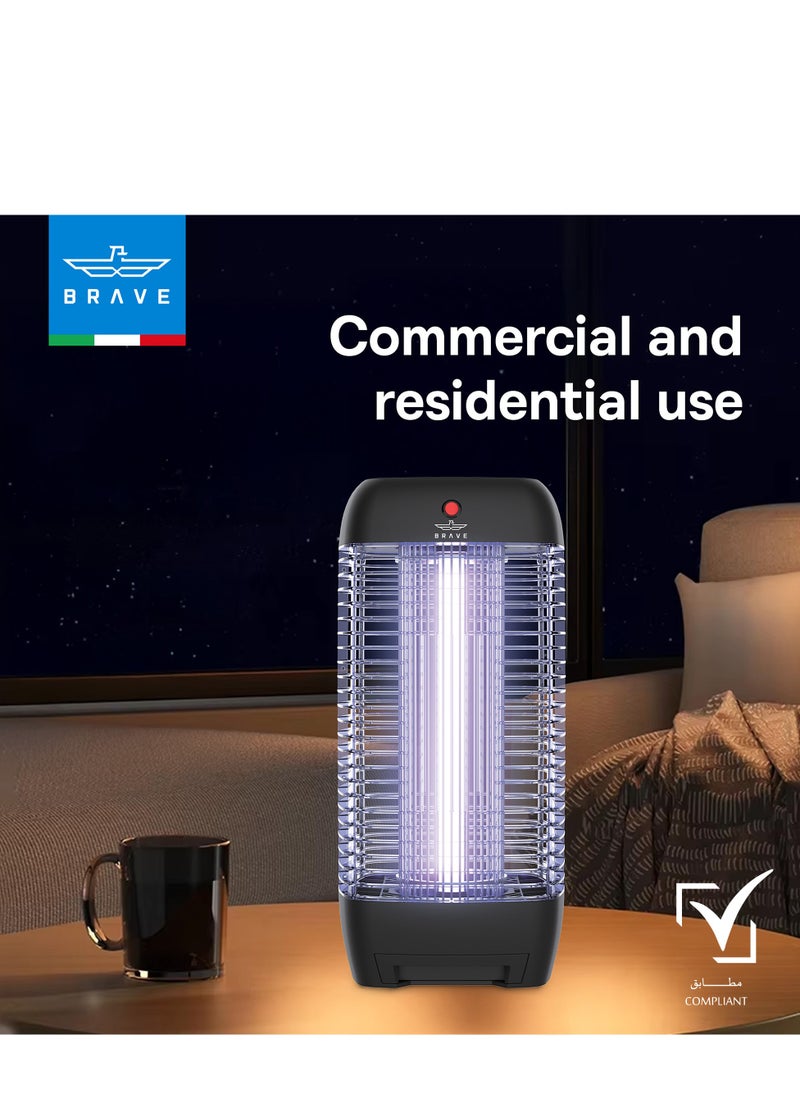 Powerful Electric Insect Killer Bug Zapper 10W Mosquito Lamp & Fly Trap with Interchangeable UV Tube, Effective for Mosquitoes, Moths, Flies & Flying Insects, Perfect for Bedroom, Kitchen, Patio, Balcony, Restaurant, School, and More - Reliable Mosquito Killer & Insect Control for Indoor and Outdoor Use, Durable Design (Black)