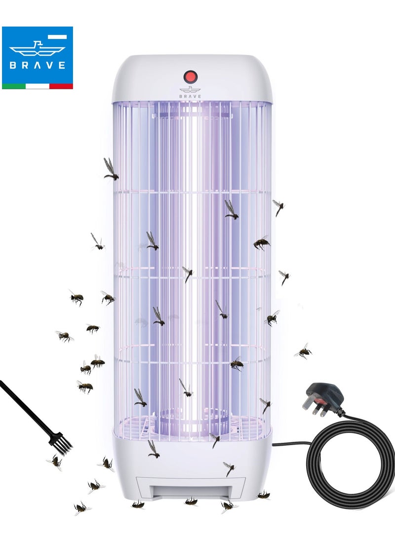 High Power Electric Mosquito Killer, 15W UV Lamp, Indoor & Outdoor Insect Trap, Effective Killer of Mosquitoes, Flies, Moths and Flying Insects for Rooms, Kitchen, Patio, Balcony, Restaurants, Schools and More - Quiet, Safe and Highly Efficient Mosquito Control Device, Perfect for Home, Office and Commercial Use with Durable and Reliable Design for All Day Protection (White)