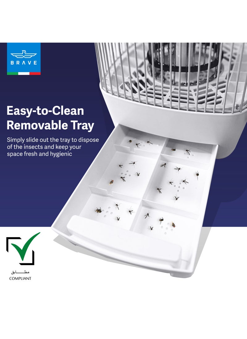 High Power Electric Mosquito Killer, 15W UV Lamp, Indoor & Outdoor Insect Trap, Effective Killer of Mosquitoes, Flies, Moths and Flying Insects for Rooms, Kitchen, Patio, Balcony, Restaurants, Schools and More - Quiet, Safe and Highly Efficient Mosquito Control Device, Perfect for Home, Office and Commercial Use with Durable and Reliable Design for All Day Protection (White)