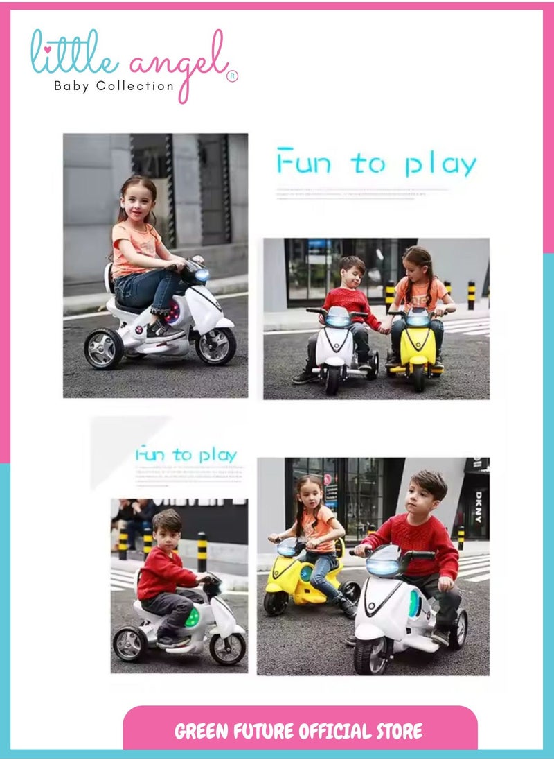 Kids Electric Bike with Rechargeable Battery | Ride-On Motorcycle for Toddlers | Sports Motorbike with Lights and Sounds | Indoor & Outdoor Toy – Yellow