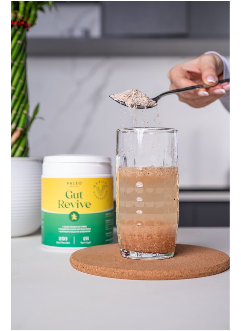 Valeo Gut Revive | Gut Cleanse for Women & Men | Prebiotics, Probiotics & Fiber for Digestive Health - 280g Powder